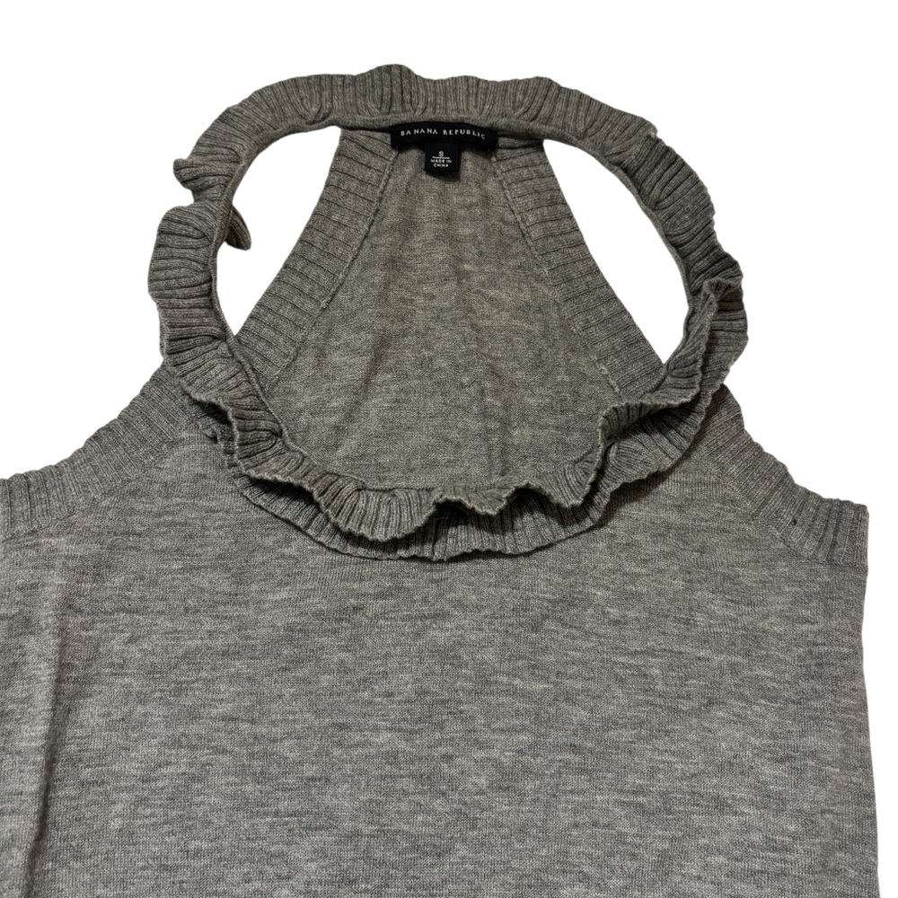 Banana Republic Gray Ruffled Halter Neck Sweater - Picture 6 of 11